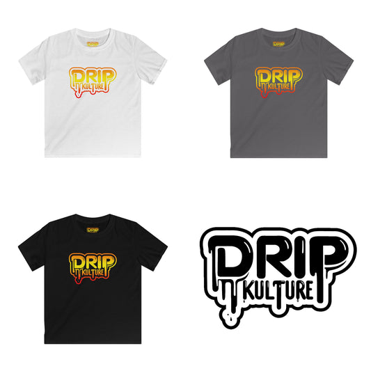 Youth Orange Gradient Drip Kulture Tee - Multiple Colors