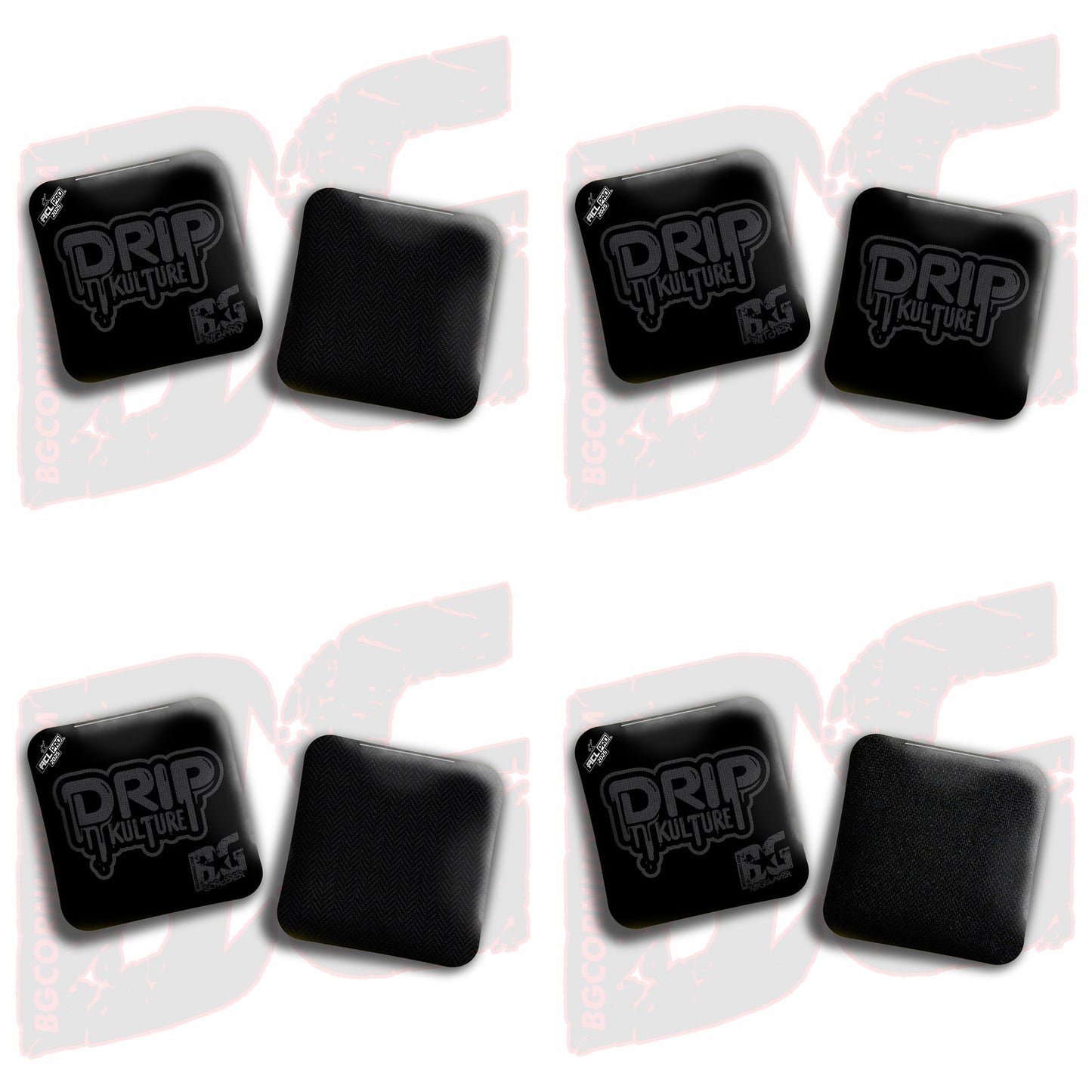 2025 Multiple Bag Models - DK x BG "Blackout" - ACL Pro Stamped Cornhole Bags - Set of 4 Bags