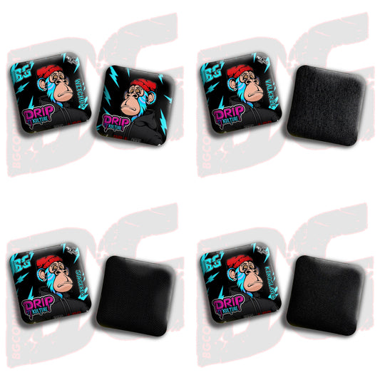 2025 Multiple Bag Models -DK x BG "NFT Blue Lightening" - ACL Pro Stamped Cornhole Bags - Set of 4 Bags