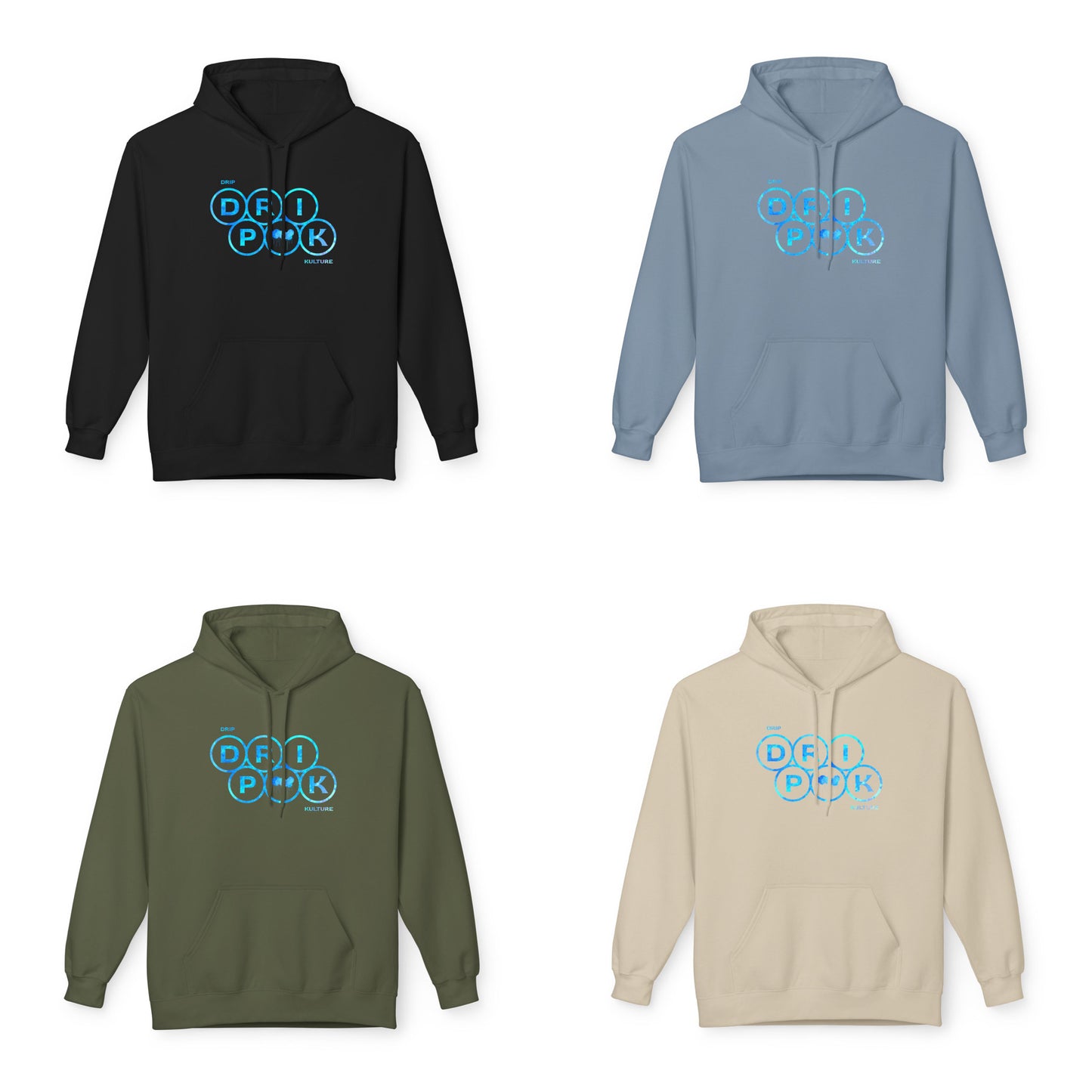 Blue Circle Drip Kulture Unisex Hoodie - Multiple Colors