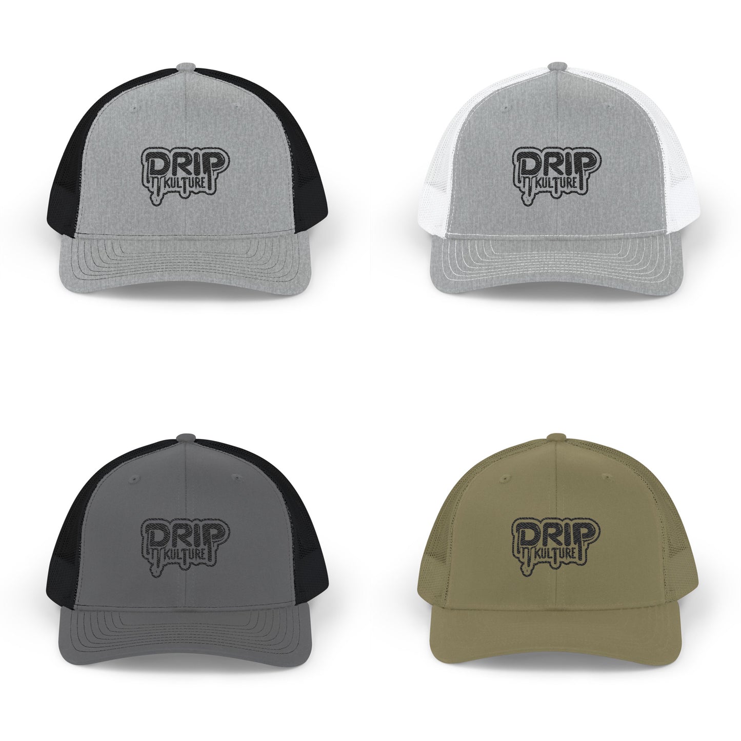 Black Drip Kulture Snapback Trucker Cap Embroidery - Multiple Colors