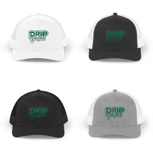 Green Drip Kulture Snapback Trucker Cap Embroidery - Multiple Colors