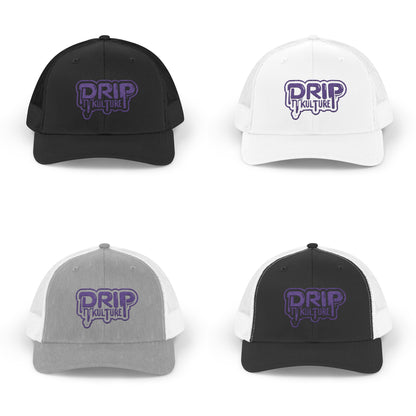 Purple Drip Kulture Snapback Trucker Cap Embroidery - Multiple Colors