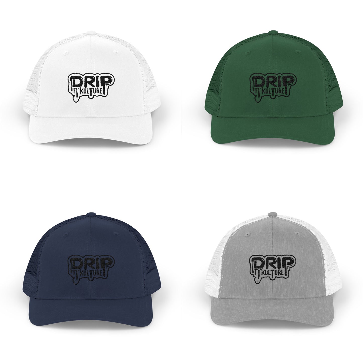 Drip Kulture Snapback Trucker Cap Embroidery - Multiple Colors