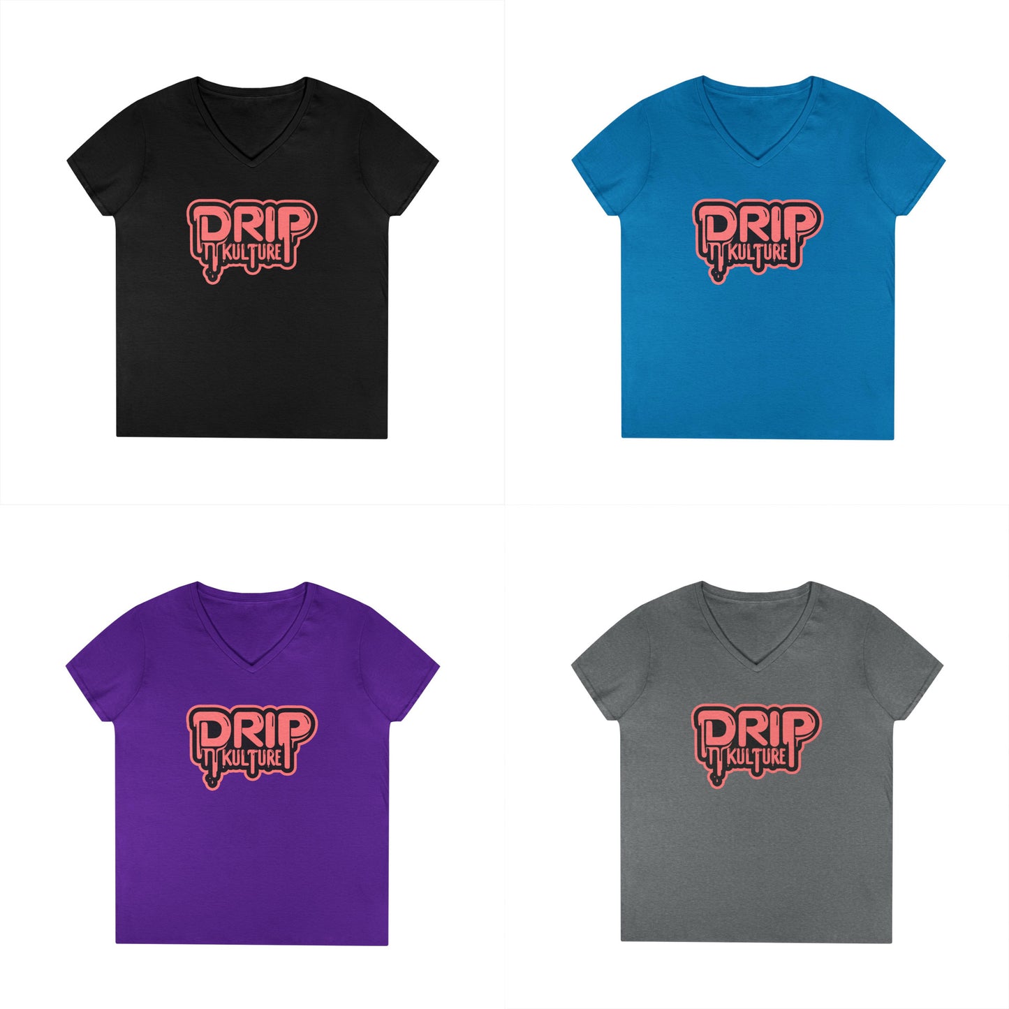 Drip Kulture Women's V-Neck Tee - Multiple Colors