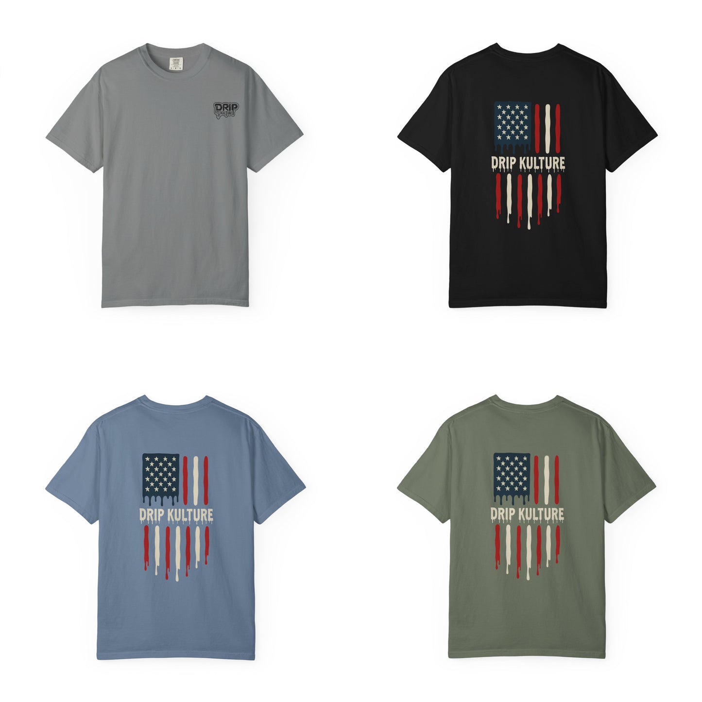 Drip Kulture American Flag Unisex Tee - Multiple Colors