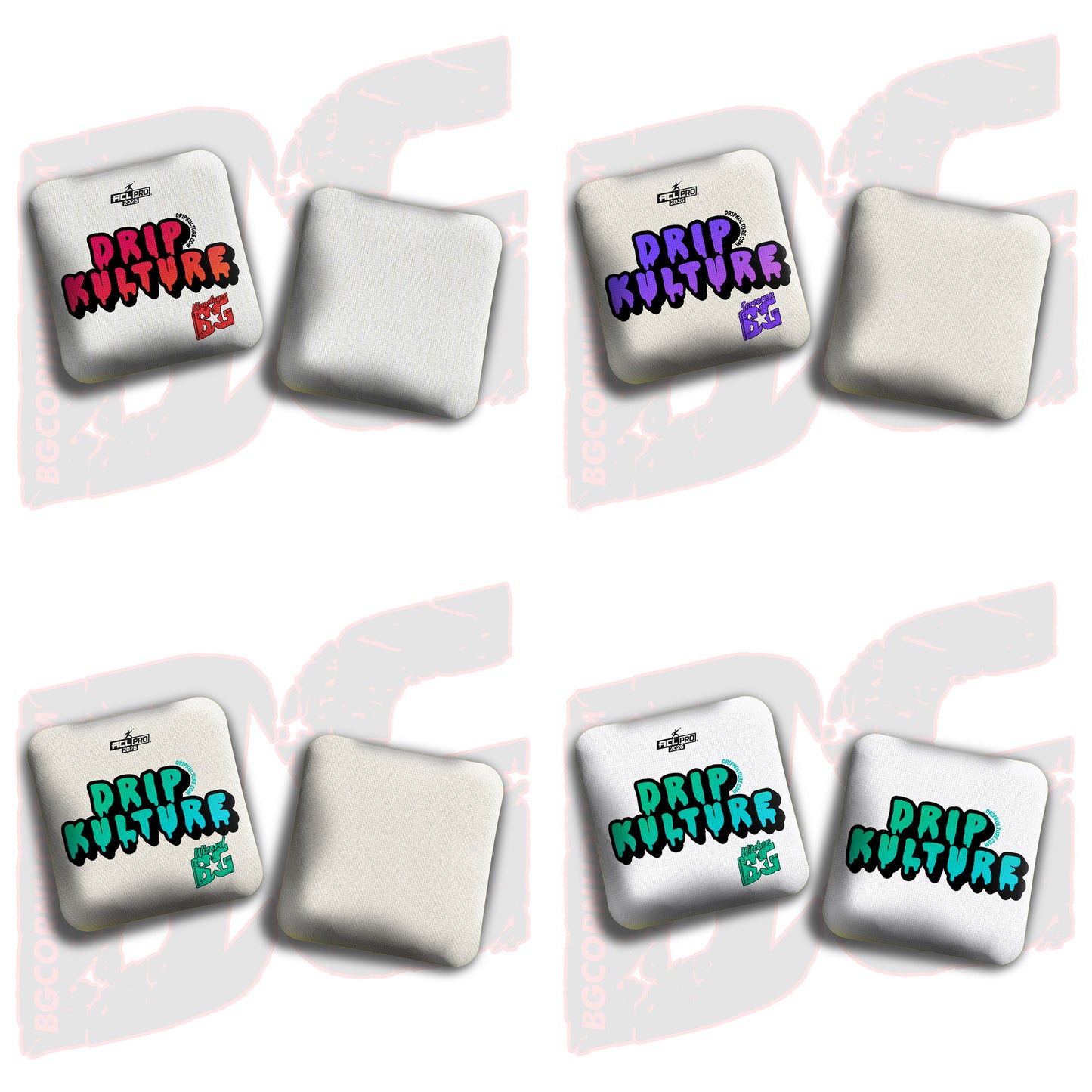 2026 Multiple Bag Models - DK x BG "DK Gradient" - ACL Pro Stamped Cornhole Bags - Set of 4 Bags
