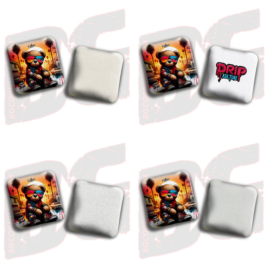 2026 Multiple Bag Models - DK x BG "STREET BEAR" - ACL Pro Stamped Cornhole Bags - Set of 4 Bags