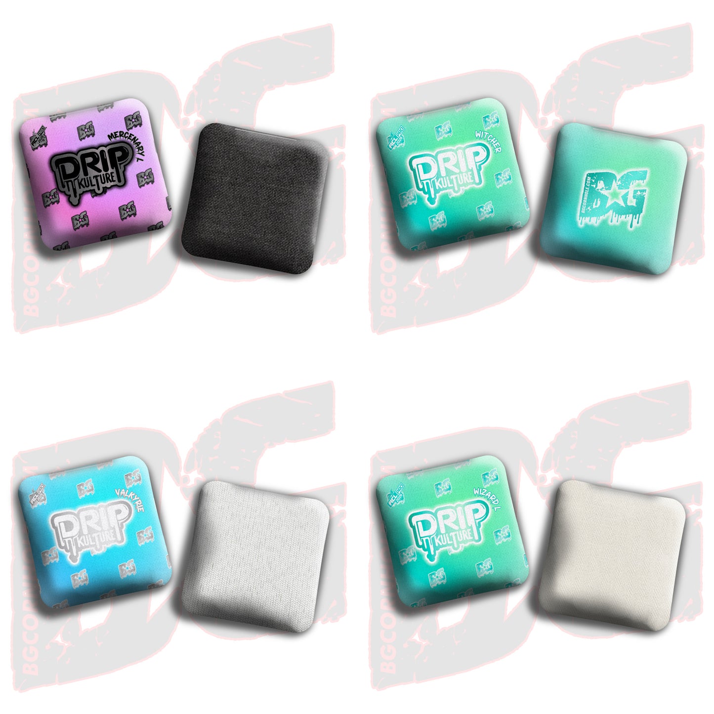 2026 Multiple Bag Models - DK x BG "Repeat" - ACL Pro Stamped Cornhole Bags - Set of 4 Bags