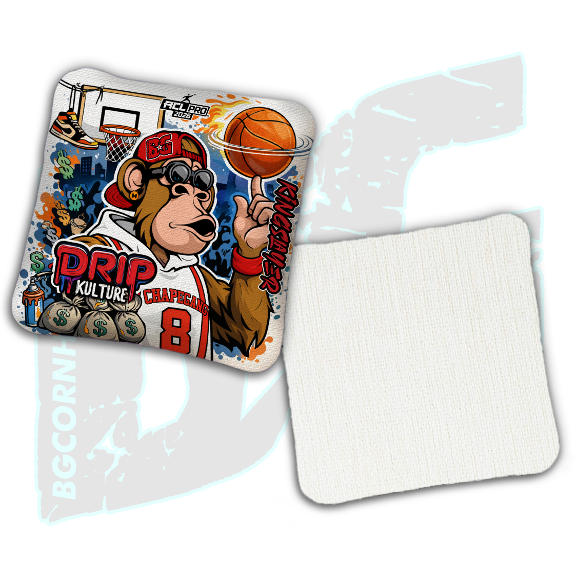2026 Multiple Bag Models - DK x BG "Street Ball" - ACL Pro Stamped Cornhole Bags - Set of 4 Bags