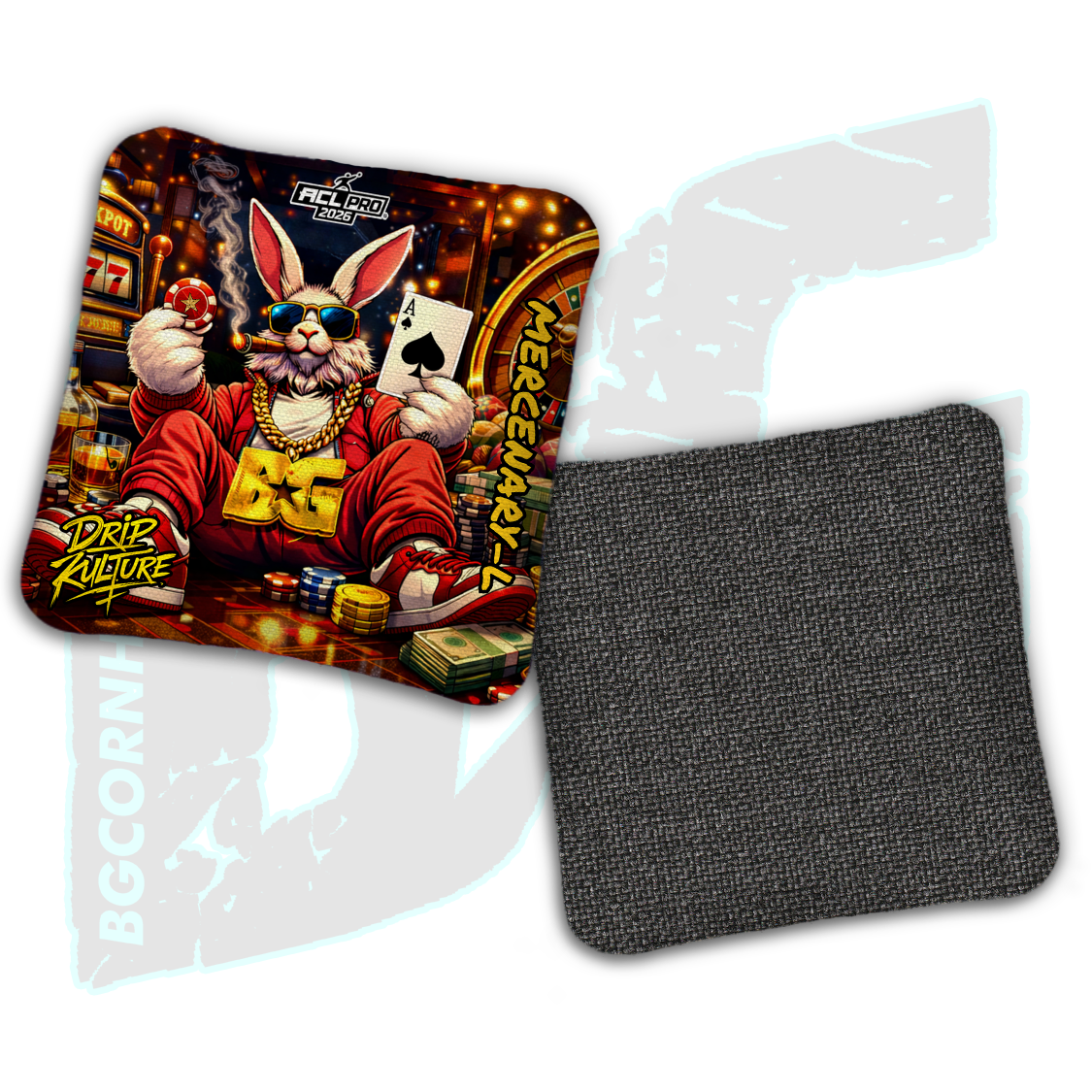 2026 Multiple Bag Models - DK x BG "Ace Rabbit" - ACL Pro Stamped Cornhole Bags - Set of 4 Bags