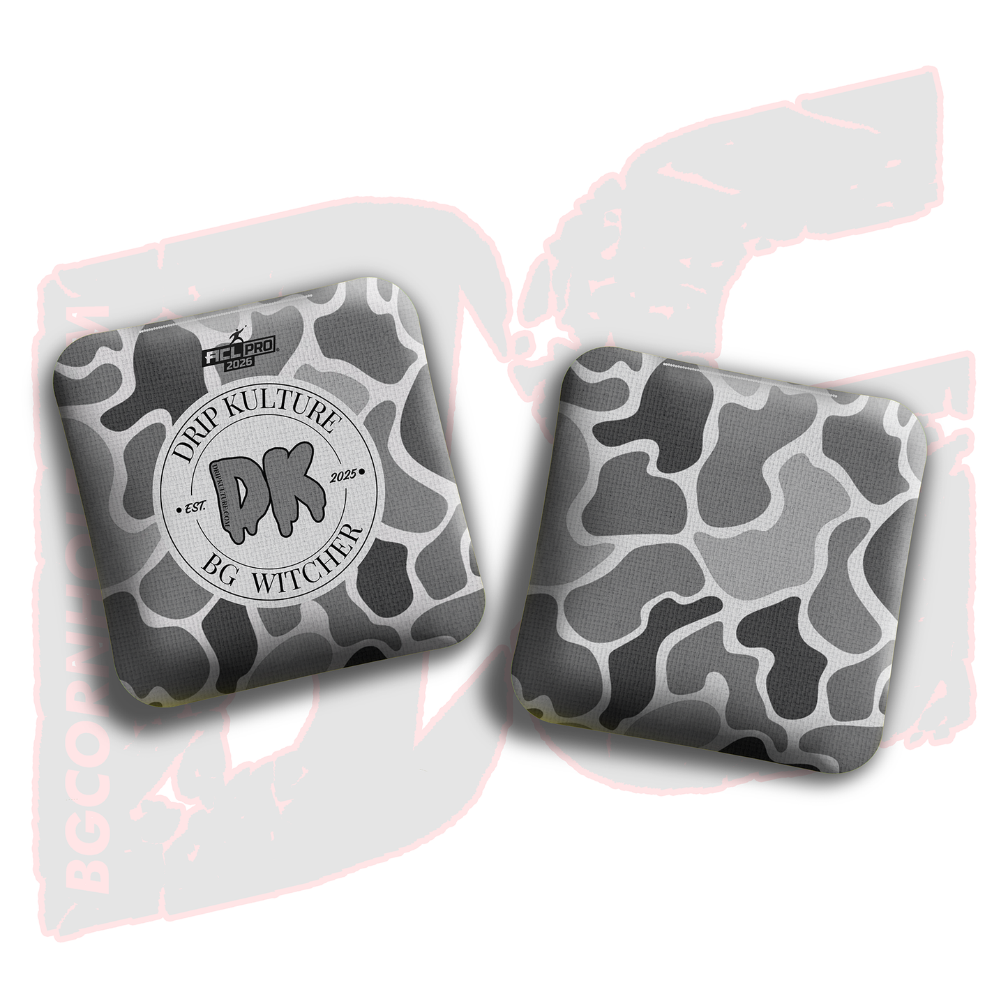 2026 Multiple Bag Models - DK x BG "Old School Camo" - ACL Pro Stamped Cornhole Bags - Set of 4 Bags