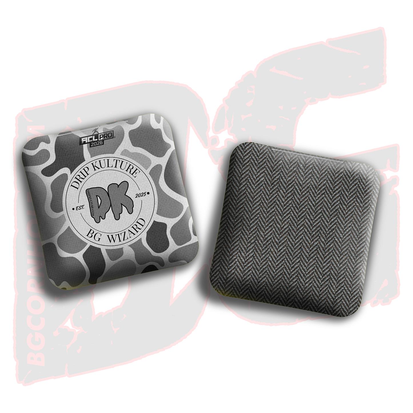 2026 Multiple Bag Models - DK x BG "Old School Camo" - ACL Pro Stamped Cornhole Bags - Set of 4 Bags