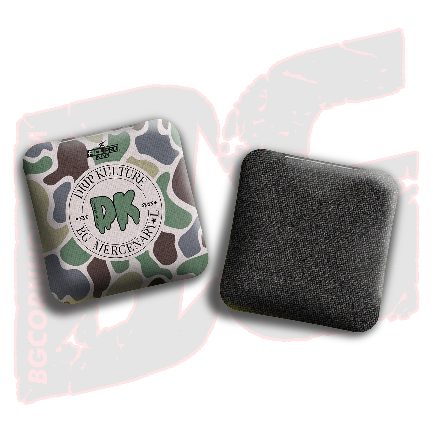 2026 Multiple Bag Models - DK x BG "Old School Camo" - ACL Pro Stamped Cornhole Bags - Set of 4 Bags