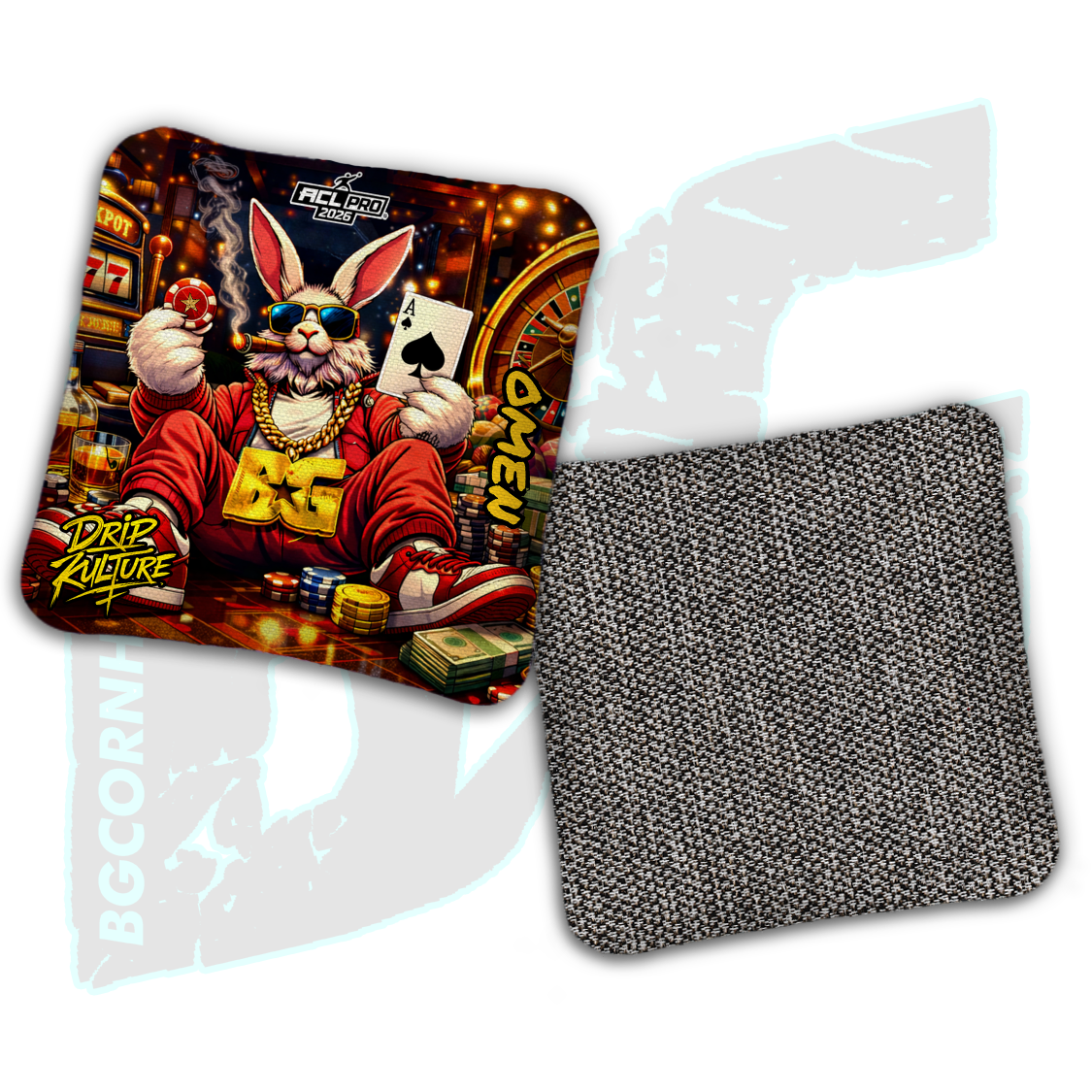 2026 Multiple Bag Models - DK x BG "Ace Rabbit" - ACL Pro Stamped Cornhole Bags - Set of 4 Bags