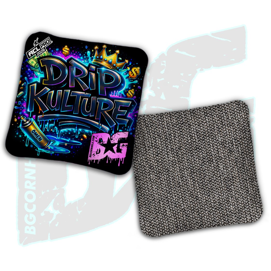 2026 Multiple Bag Models - DK x BG "Graffiti King" - ACL Pro Stamped Cornhole Bags - Set of 4 Bags