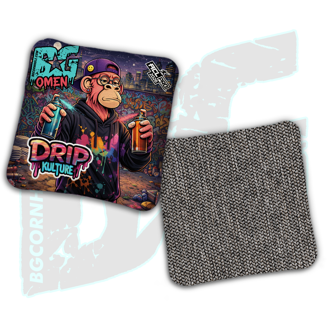 2026 Multiple Bag Models - DK x BG "Street Art" - ACL Pro Stamped Cornhole Bags - Set of 4 Bags