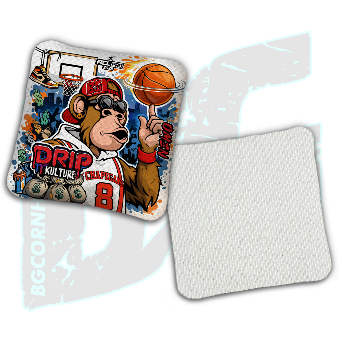 2026 Multiple Bag Models - DK x BG "Street Ball" - ACL Pro Stamped Cornhole Bags - Set of 4 Bags