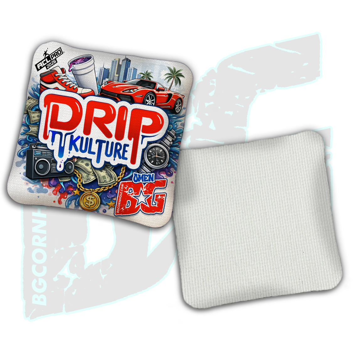 2026 Multiple Bag Models - DK x BG "Streetvibe" - ACL Pro Stamped Cornhole Bags - Set of 4 Bags
