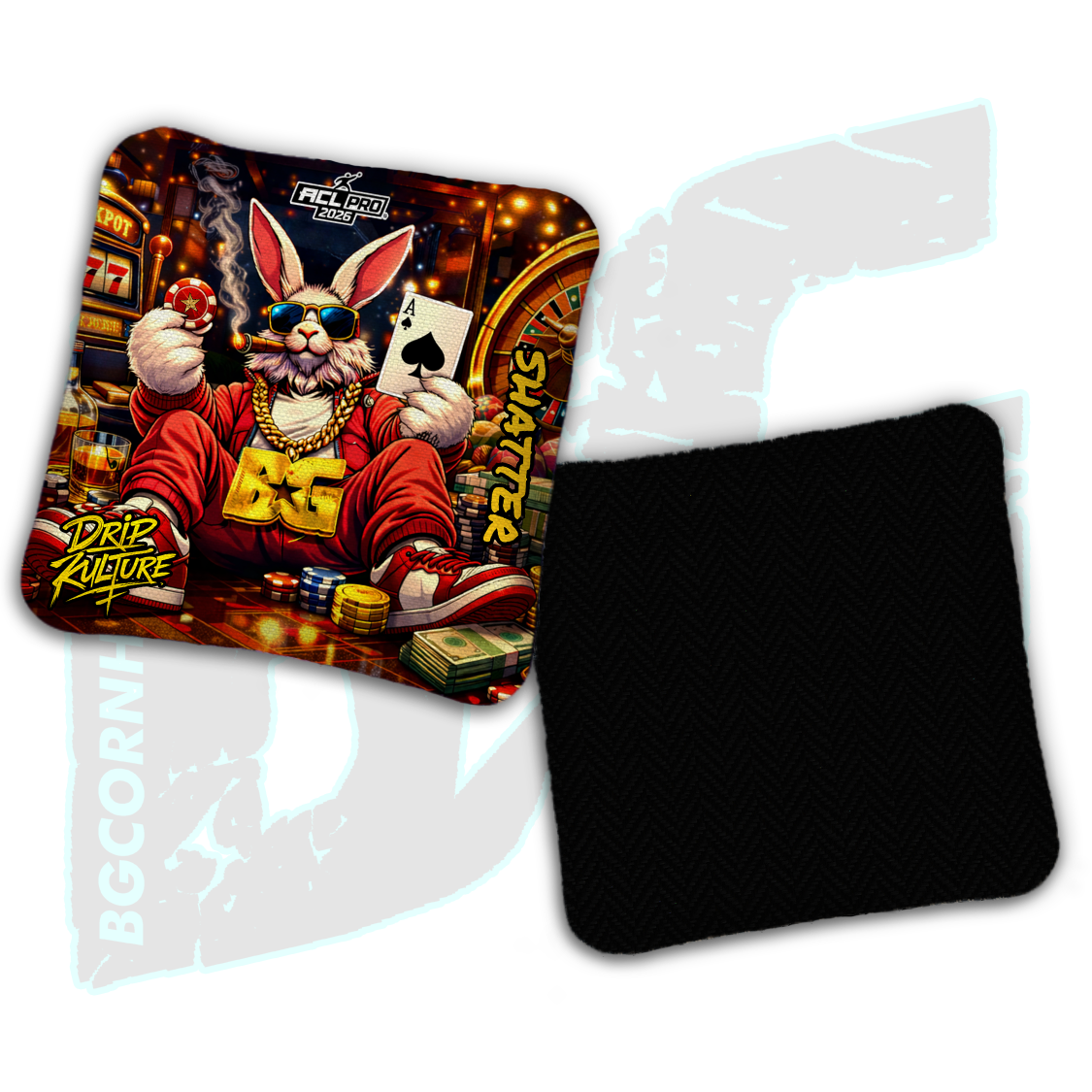 2026 Multiple Bag Models - DK x BG "Ace Rabbit" - ACL Pro Stamped Cornhole Bags - Set of 4 Bags