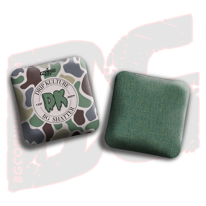2026 SHATTER - DK x BG "Old School Camo" - ACL Pro Stamped Cornhole Bags - Set of 4 Bags