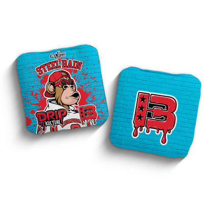 2026 Brotherhood Cornhole Steel Rain Drip Kulture Collaboration ACL Comp Stamped Cornhole Bags