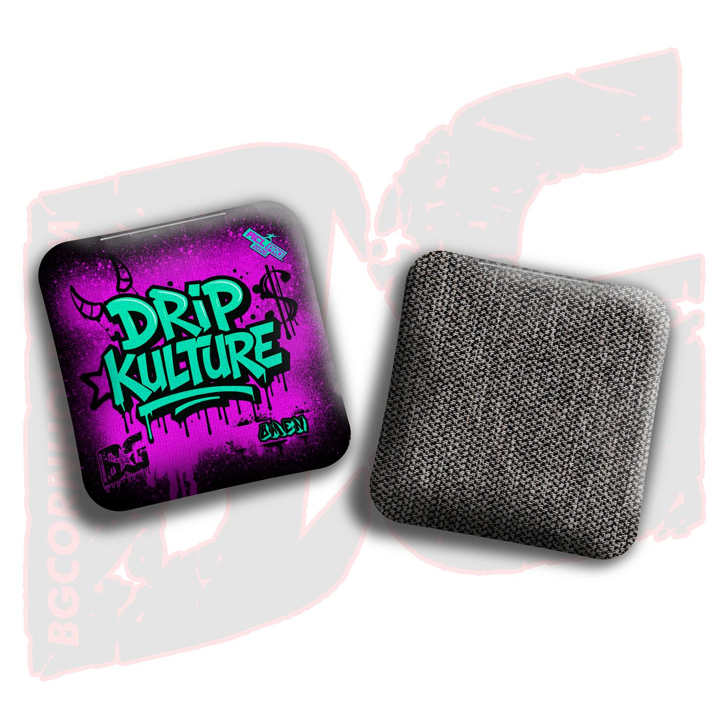 2026 Multiple Bag Models - DK x BG "Drip Kulture graffiti" - ACL Pro Stamped Cornhole Bags - Set of 4 Bags
