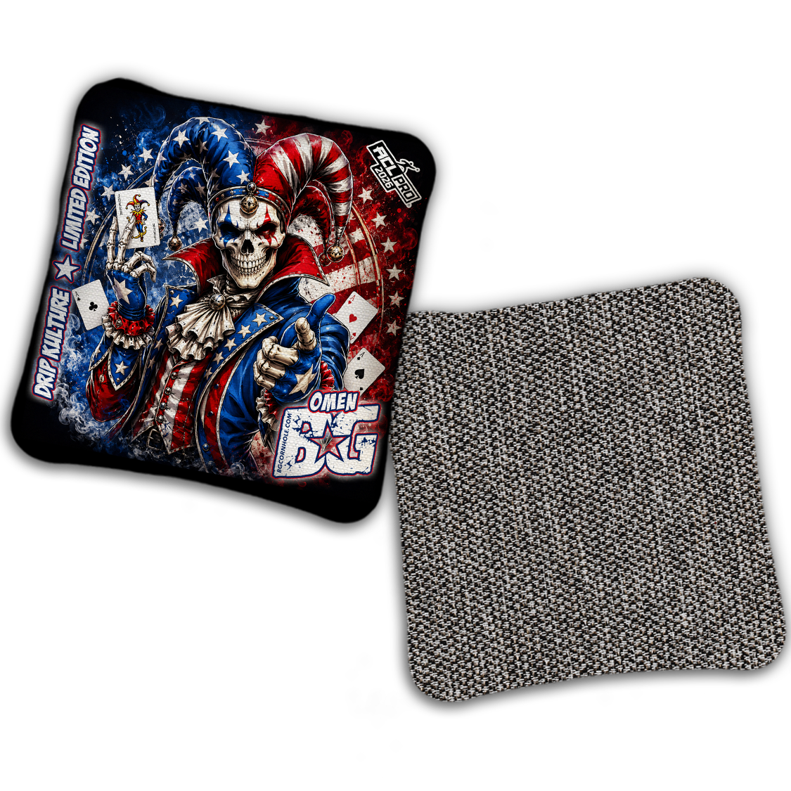 2026 Multiple Bag Models - DK x BG "USA Joker" - ACL Pro Stamped Cornhole Bags - Set of 4 Bags