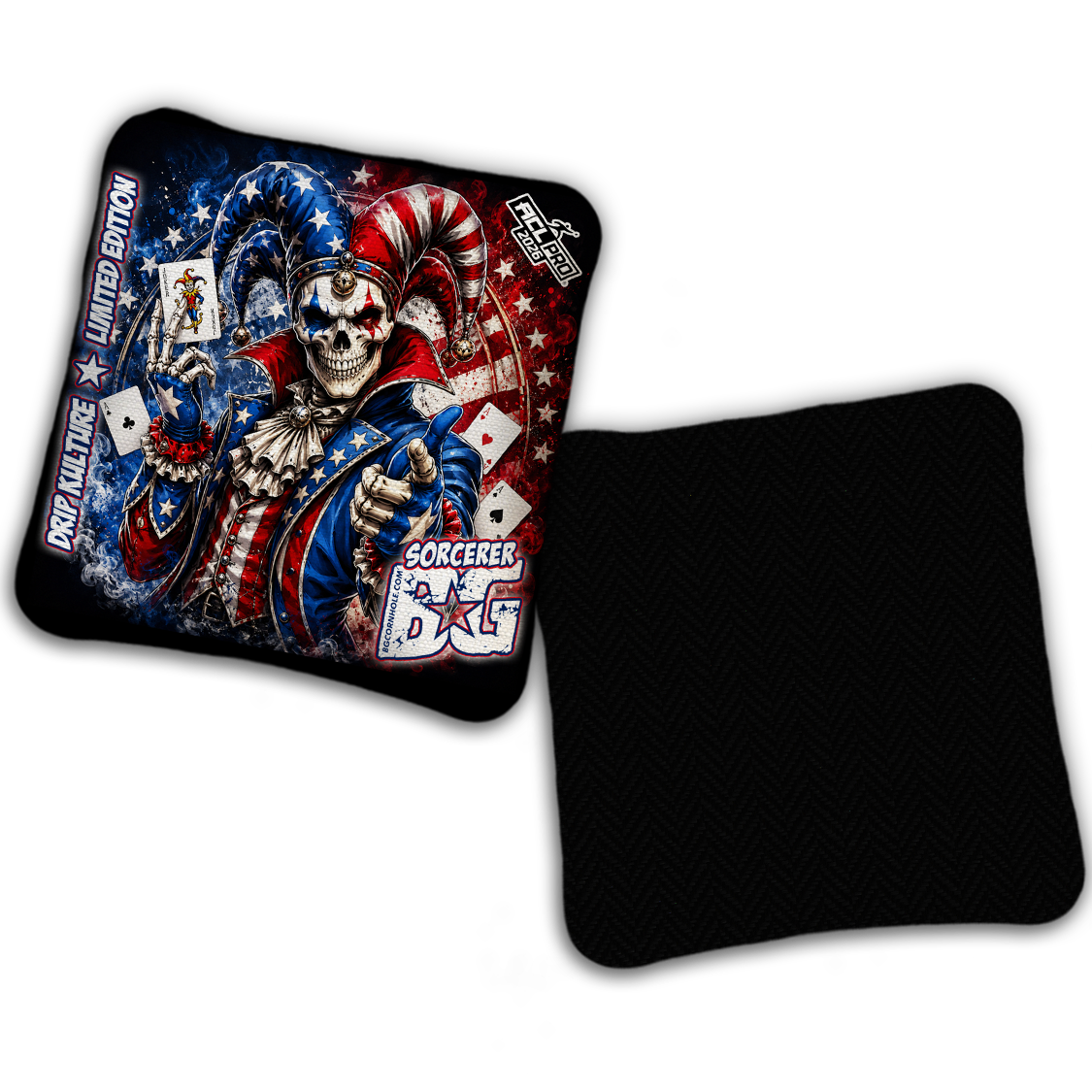 2026 Multiple Bag Models - DK x BG "USA Joker" - ACL Pro Stamped Cornhole Bags - Set of 4 Bags