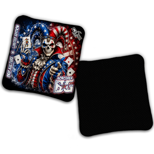 2026 Multiple Bag Models - DK x BG "USA Joker" - ACL Pro Stamped Cornhole Bags - Set of 4 Bags